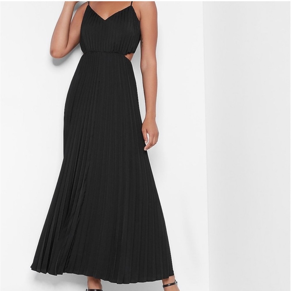 Express Pleated Cutout Maxi Dress Large